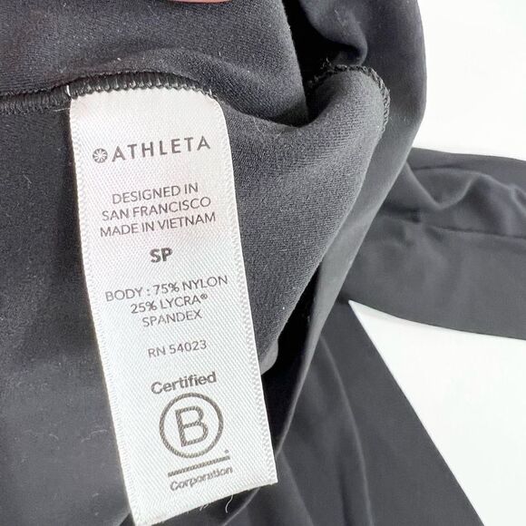 Athleta Capri Pants Women's SP Black Pullover High Rise Wide Waist Ankle Length - Picture 7 of 11